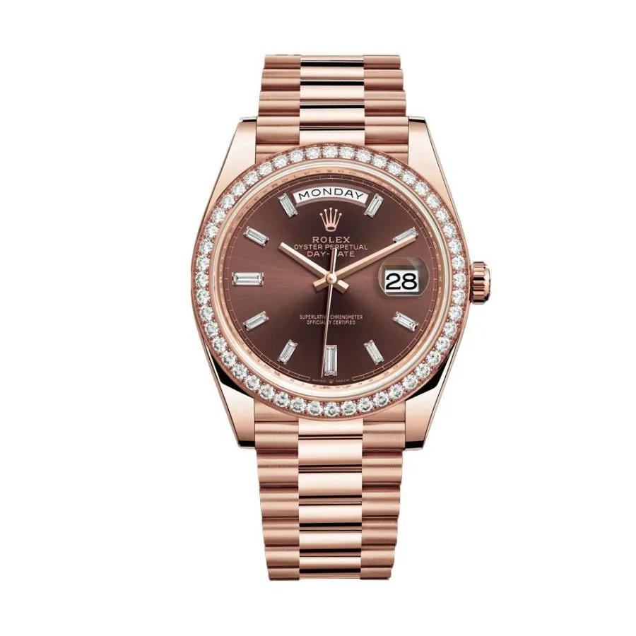 Tham khảo Rolex Day-Date 228345RBR 40mm Chocolate Set with Diamond Rose Gold