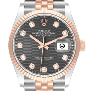 Một trong những yếu tố làm nên giá trị vượt trội của Rolex Datejust 126231 Diamond Fluted Dial Steel Rose Gold chính là 10 cọc số được đính kim cương một cách tinh xảo